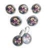 Boucles d'oreilles motif "love tatoo" rockabilly en pâte polymère
