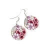 Boucles d'oreilles pendantes, cerisier en fleur, en pâte polymère