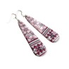 Boucles d'oreilles pendantes, cerisier en fleur, en pâte polymère