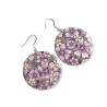 Boucles d'oreilles pendantes, cerisier en fleur, en pâte polymère