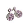 Boucles d'oreilles pendantes, cerisier en fleur, en pâte polymère