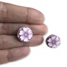 Boucles d'oreilles puces, fleur de cerisier, en pâte polymère