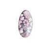 Longue bague ovale cerisiers en fleurs, en pâte polymère