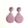 Boucles d'oreilles pendantes, cerisier en fleur, en pâte polymère